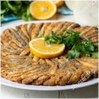 Alle visgerechten worden geserveerd met salade en brood.