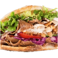 Alle broodjes worden standaard geserveerd met vlees, sla, ui, tomaat, komkommer en rode kool.