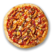 Alle pizza’s worden belegd met tomatensaus en kaas.